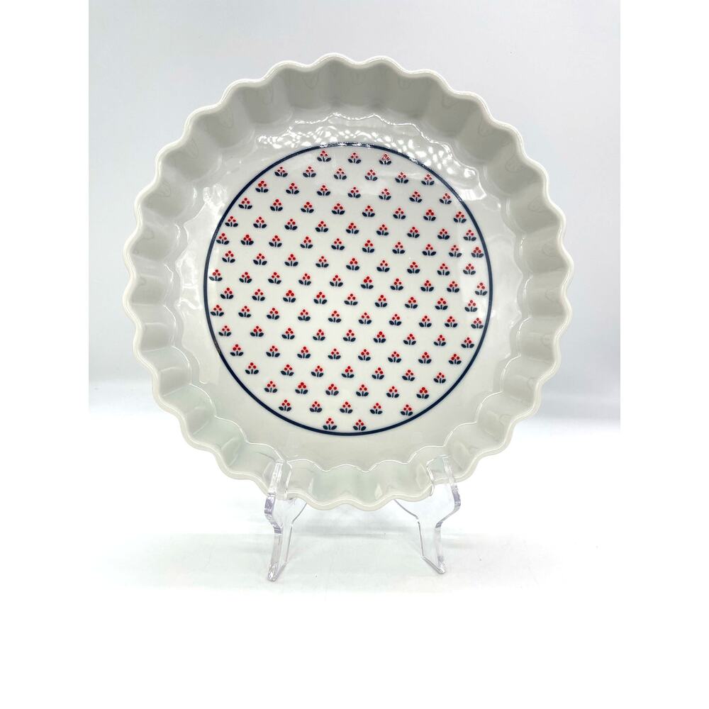 Vintage Copco 1982 Fine Porcelain Pie Quiche Scalloped Baking Dish 10"